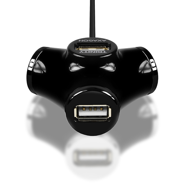 Obrázek AXAGON HUE-X3B, 4x USB2.0 TRINITY hub, černý