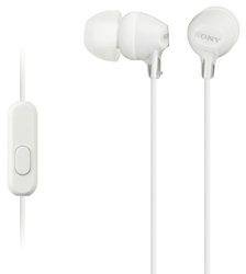 SONY sluchátka MDR-EX15AP, handsfree, bílé