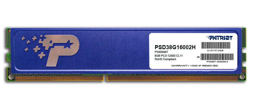 Obrázek Patriot/DDR3/8GB/1600MHz/CL11/1x8GB/Black