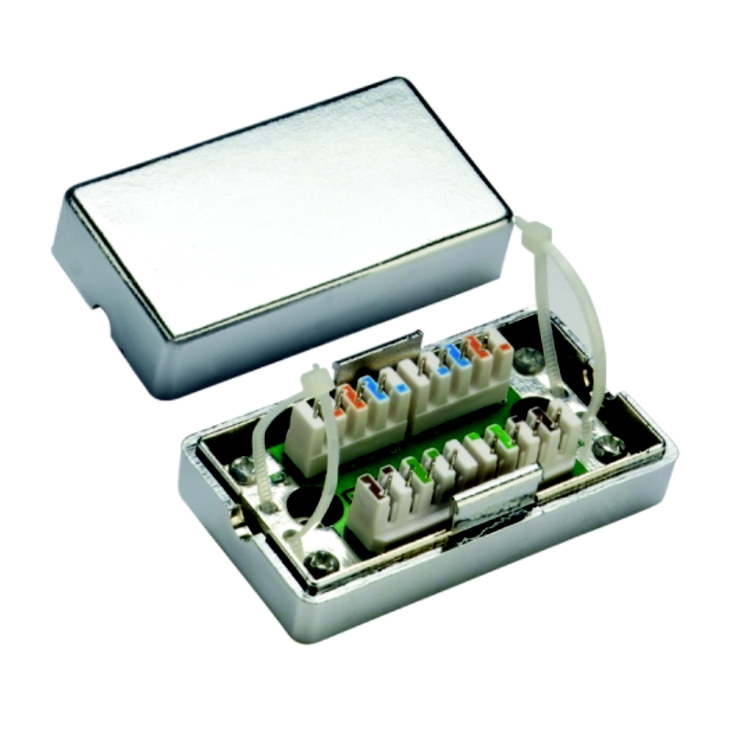 Obrázek DATACOM Spojovací BOX STP Cat5e (2* zářez. pole) Silver