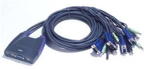 Obrázek Aten 4-port KVM USB mini, audio, 1.8m kabely