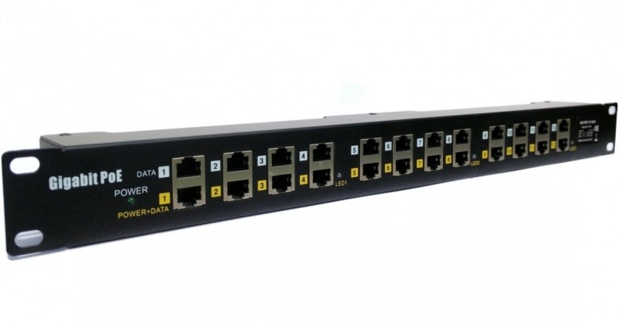 Obrázek POE Gigabitový Patch panel Cat5 19" 12port 1U