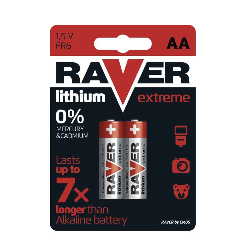 Obrázek Lithiová baterie RAVER 2x AA