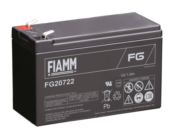 Obrázek Fiamm olověná baterie FG20722 12V/7,2Ah Faston 6,3