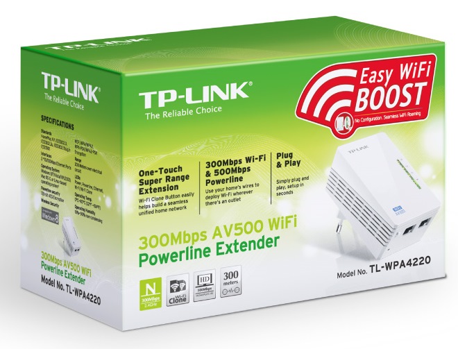 Obrázek TP-Link TL-WPA4220 WiFi N300 Powerline Extender(1ks)