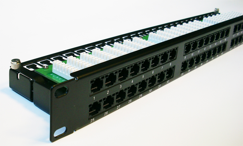 Obrázek DATACOM Patch panel 48p. Cat5e 1U BK 8x6p. Modul, UTP, 19"