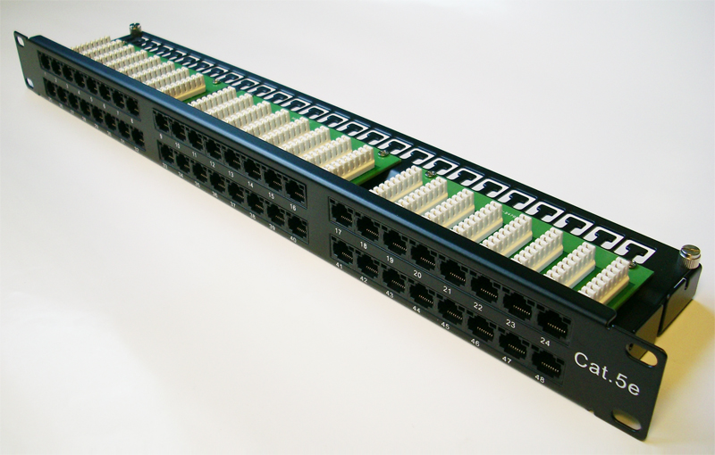 Obrázek DATACOM Patch panel 48p. Cat5e 1U BK 8x6p. Modul, UTP, 19"