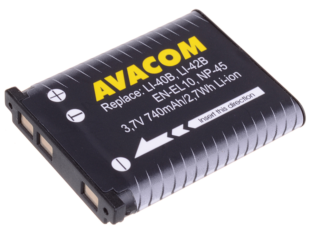 Baterie AVACOM Olympus Li-40B,  Li-ion 3.7V 740mAh