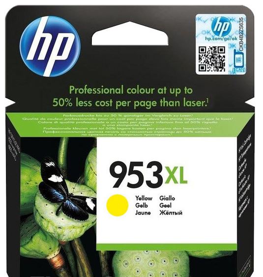 Obrázek HP 953XL žlutá inkoustová kazeta, F6U18AE