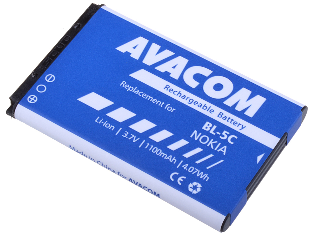 Obrázek Baterie AVACOM GSNO-BL5C-S1100A do mobilu Nokia 6230, N70, Li-Ion 3,7V 1100mAh (náhrada BL-5C)
