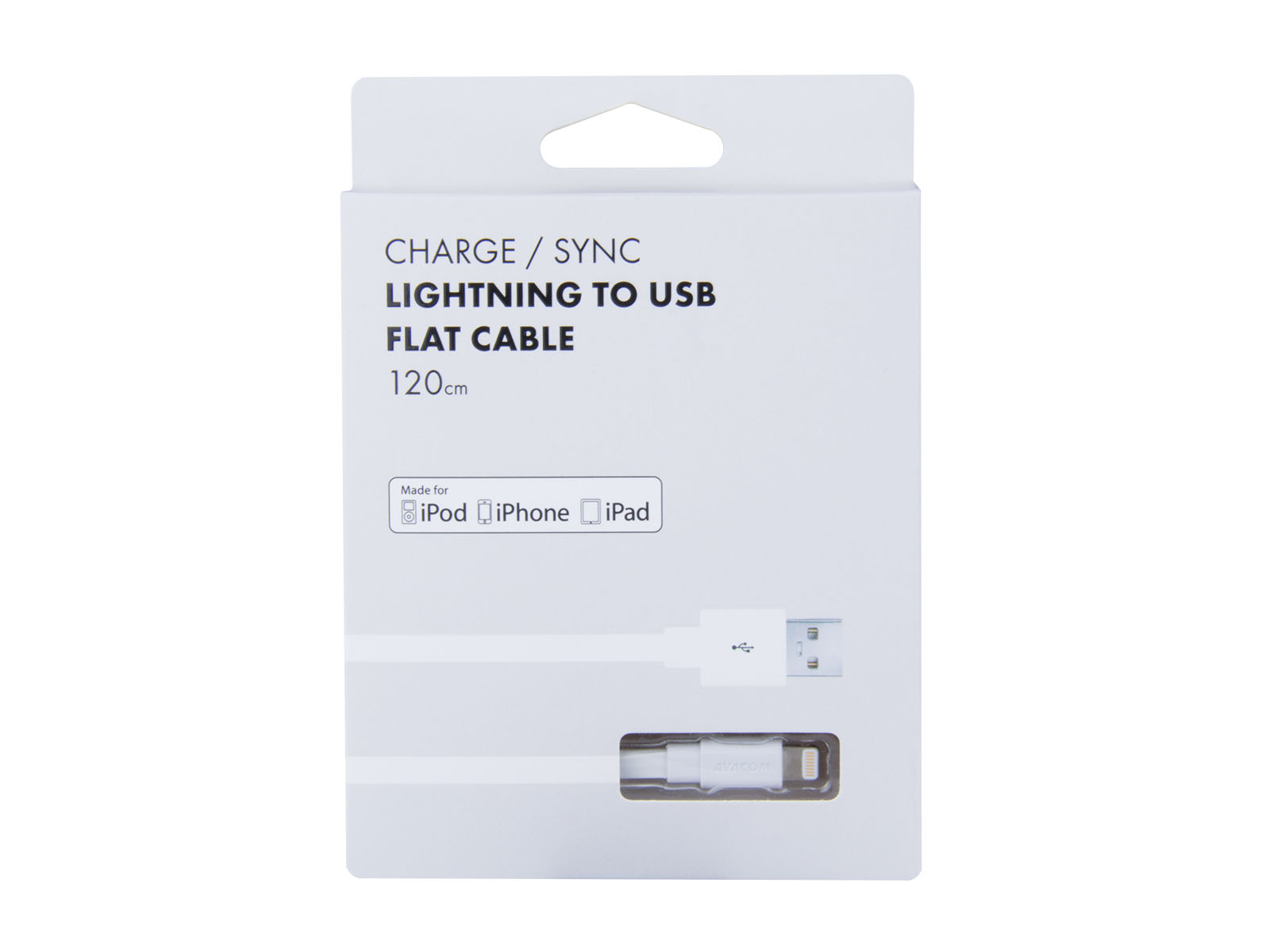 Obrázek Kabel AVACOM MFI-120W USB - Lightning, MFI certifikace, 120cm, bílá