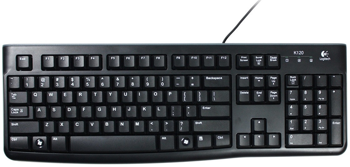 Logitech K120/Drátová USB/US layout/Černá