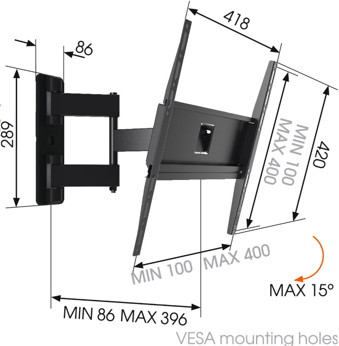 Obrázek LCD rameno Vogel´s  MA3040, 32-55", 3 klouby