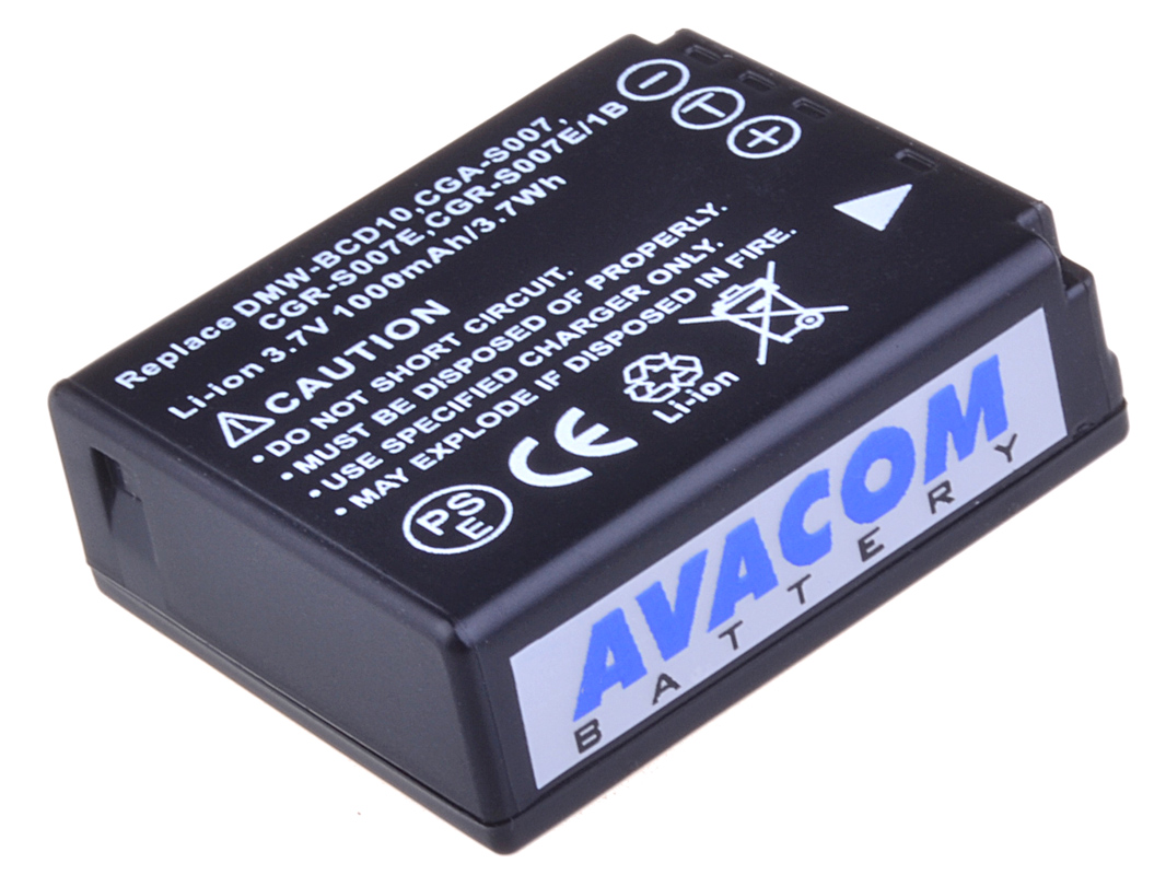 Obrázek Baterie AVACOM Panasonic CGA-S007 Li-ion 3.7V 1000