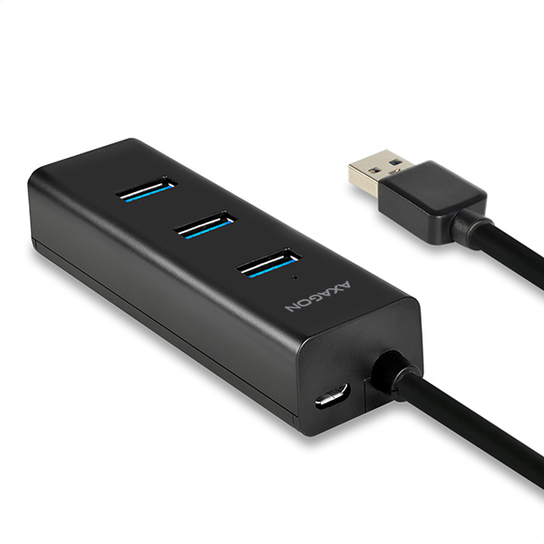 Obrázek AXAGON HUE-S2B, 4x USB 3.0 CHARGING hub, micro USB nap. konektor, kabel USB-A 30cm