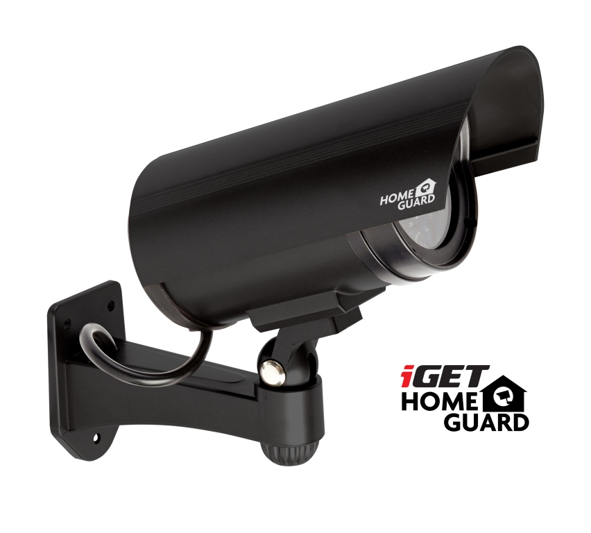 Obrázek iGET HGDOA5666 - atrapa/maketa bezpečnostní CCTV kamery, blikající črv. LED,4x nálepka CCTV varování