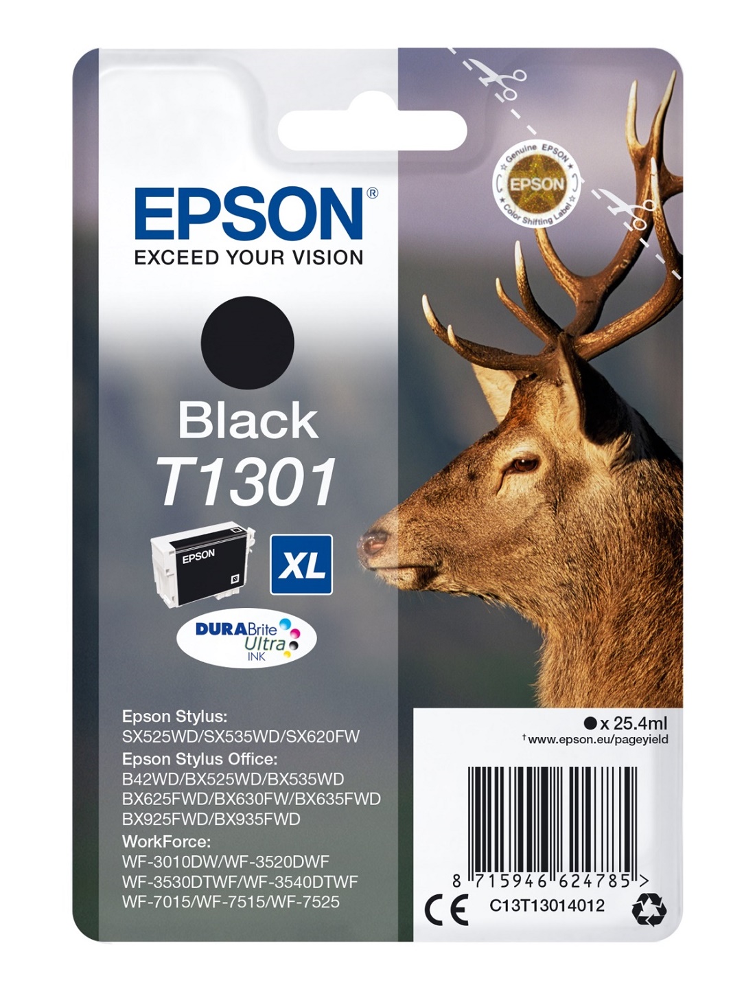 Obrázek Epson Singlepack Black T1301 DURABrite Ultra Ink
