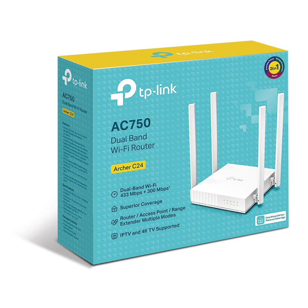 Obrázek TP-Link Archer C24 AC750 DualBand WiFi Router