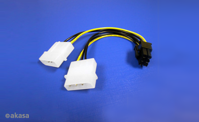 Obrázek AKASA - 4-pin Molex na 6-pin ATX PCIex adaptér