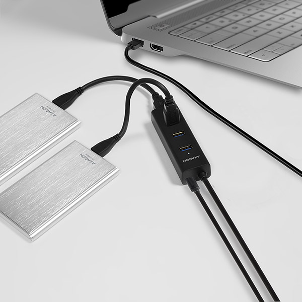 Obrázek AXAGON HUE-S2BP, 4x USB 3.0 CHARGING hub, vč. AC adaptéru, kabel USB-A 1.2m