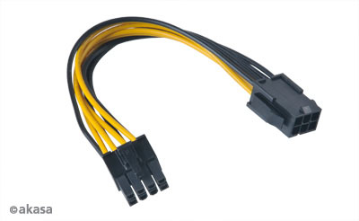 Obrázek AKASA - PCIex 6-pin na ATX12V 8-pin adaptér