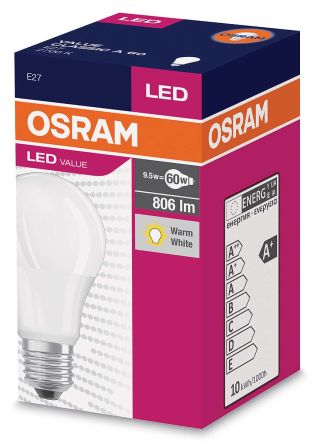 Obrázek Osram LED žárovka E27  9,5W 2700K 806lm VALUE A60-klasik matná