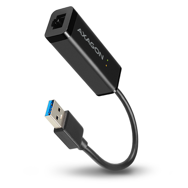 Obrázek AXAGON ADE-SR, USB-A 3.2 Gen 1 - Gigabit Ethernet síťová karta, auto instal, černá