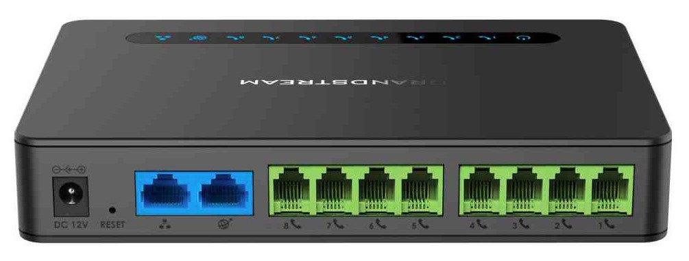 Obrázek Grandstream HT818 (ATA), 8x FXS, 2 SIP profily, 1x Gbit LAN, NAT router, 3-cestná konf.