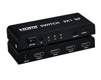 Obrázek PremiumCord HDMI switch 3:1 kovový, dálkové ovl.
