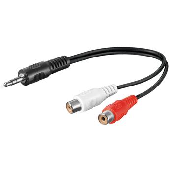 Obrázek PremiumCord Kabel Jack 3.5mm-2xCINCH M/F 20cm