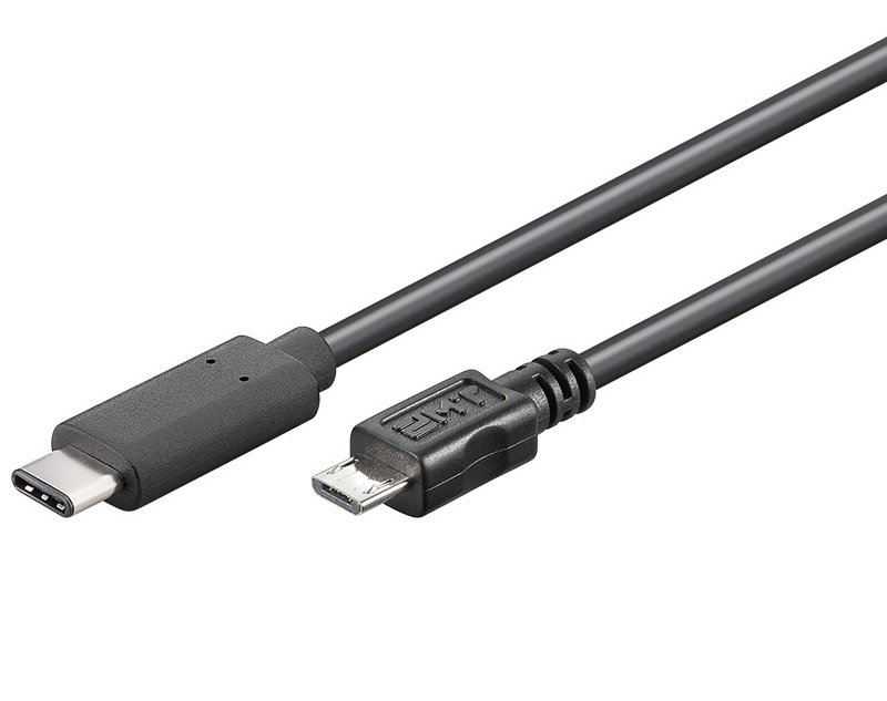 Obrázek PremiumCord USB-C/male - USB 2.0 Micro-B/Male, černý, 0,6m