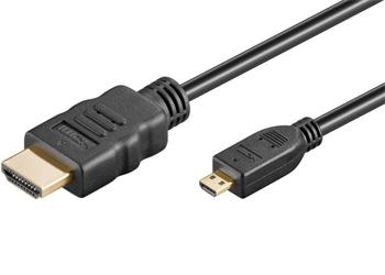 Obrázek PremiumCord Kabel HDMI A - HDMI micro D, 2m