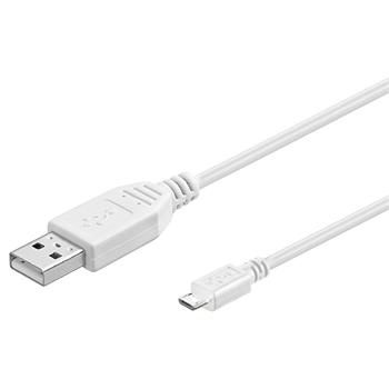 Obrázek PremiumCord Kabel micro USB 2.0, A-B 1m, bílá