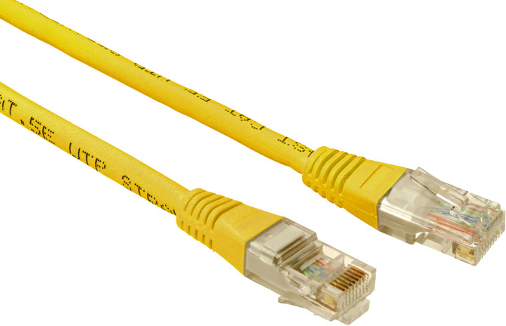 Obrázek SOLARIX patch kabel CAT5E UTP PVC 0,5m žlutý