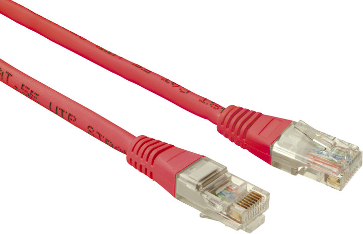 Obrázek SOLARIX patch kabel CAT5E UTP PVC 0,5m červené