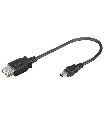 Obrázek PremiumCord USB redukce kabel USB A/female - Mini 5pin USB/male 20cm OTG