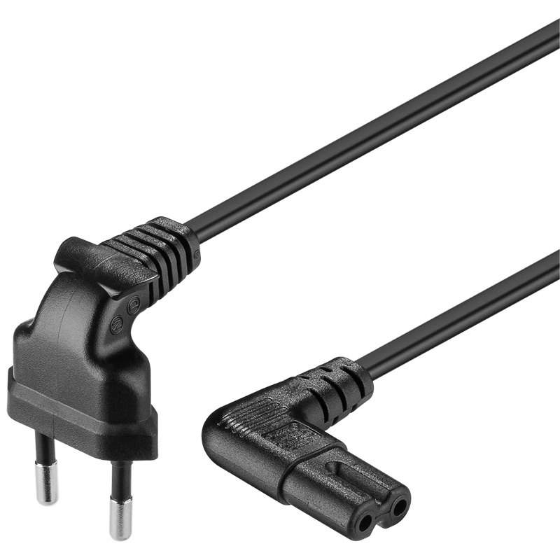 Obrázek PremiumCord Kabel síťový 230V k magnetofonu se zahnutými konektory 0.75m