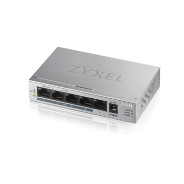 Obrázek Zyxel GS1005-HP, 5 Port Gigabit PoE+ unmanaged desktop Switch, 4 x PoE, 60 Watt