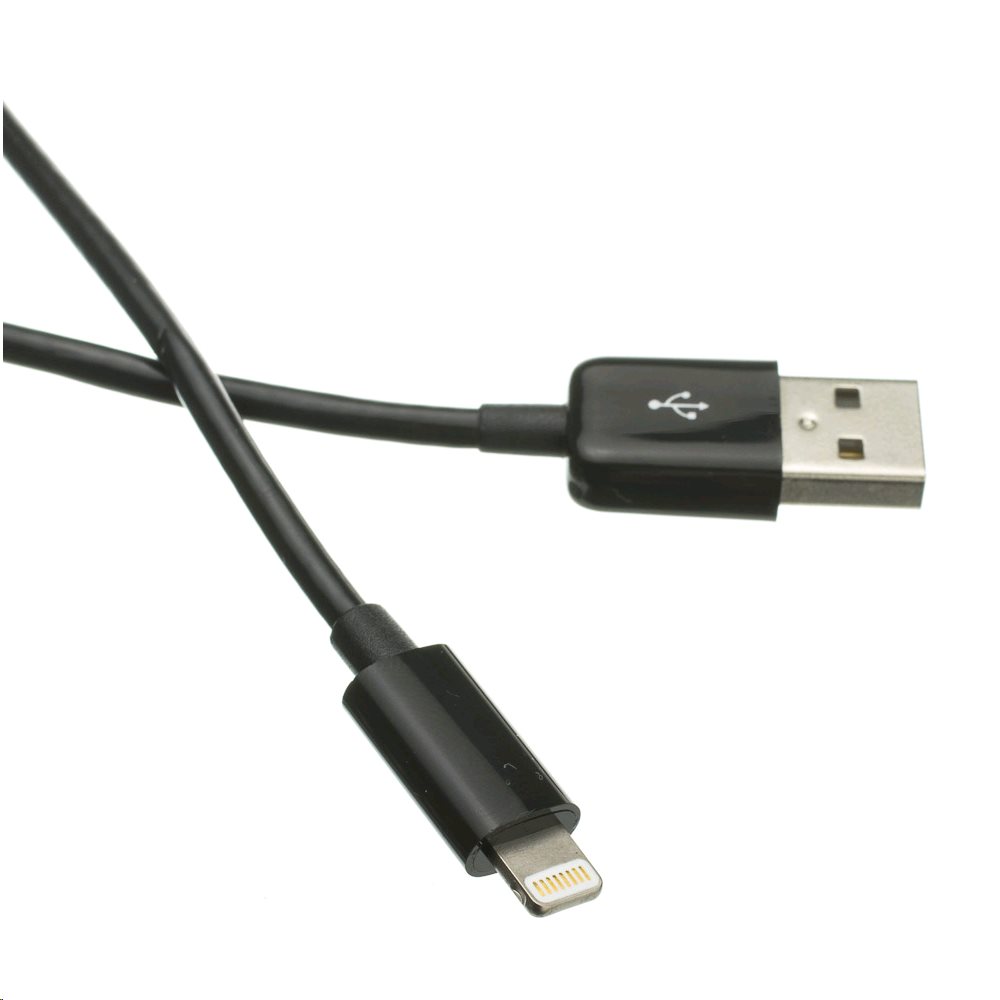 Obrázek Kabel C-TECH USB 2.0 Lightning (IP5 a vyšší) nabíjecí a synchronizační kabel, 2m, černý