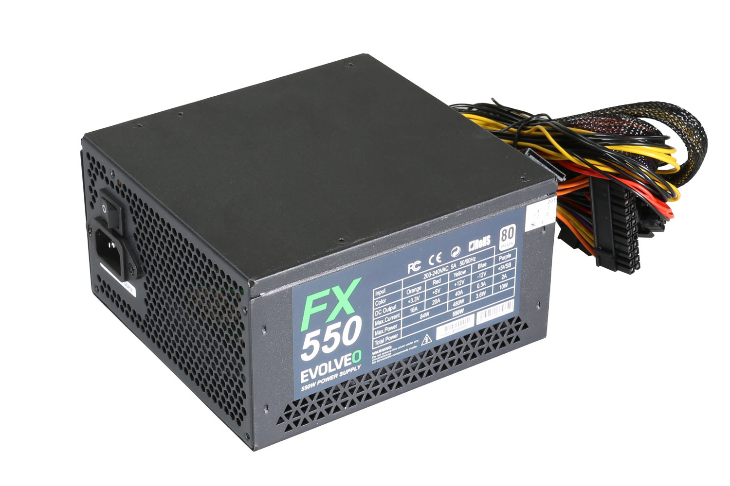 Obrázek EVOLVEO FX 550/550W/ATX/80PLUS 230V EU/Bulk