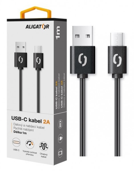 Obrázek ALIGATOR Datový kabel 2A, USB-C černý