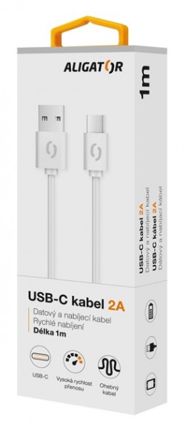 Obrázek ALIGATOR Datový kabel 2A, USB-C bílý