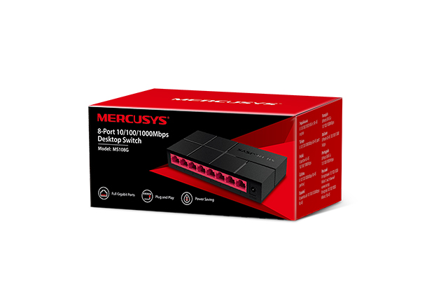 Obrázek Mercusys MS108G 8x10/100/1000 switch, plastic case