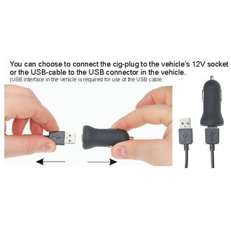 Obrázek Brodit držák do auta nastavitelný s USB-C a nabíjením z cig. zapalovače/USB š.75-89 mm, tl. 6-10