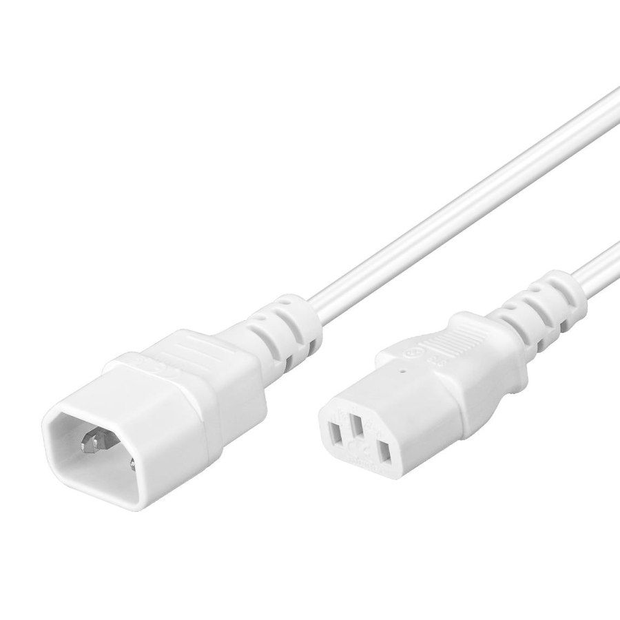 Obrázek PremiumCord Prodlužovací kabel síť 230V, C13-C14, bílý 1m