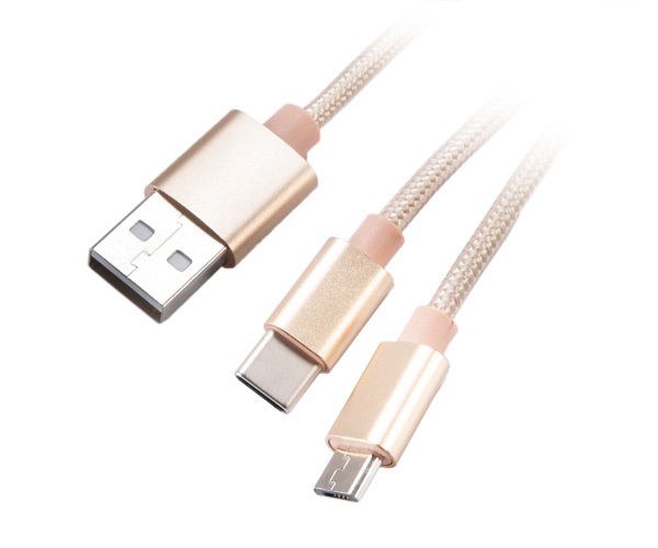 Obrázek AKASA - 2 v 1 - USB 2.0 typ A na typ C a typ B