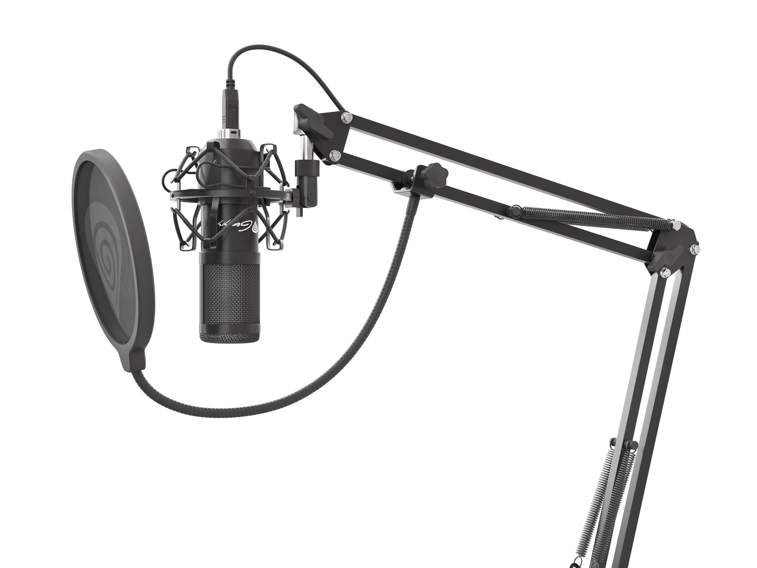 Obrázek Streamovací mikrofon Genesis Radium 400, USB, kardioidní polarizace, ohybné rameno, pop-filter