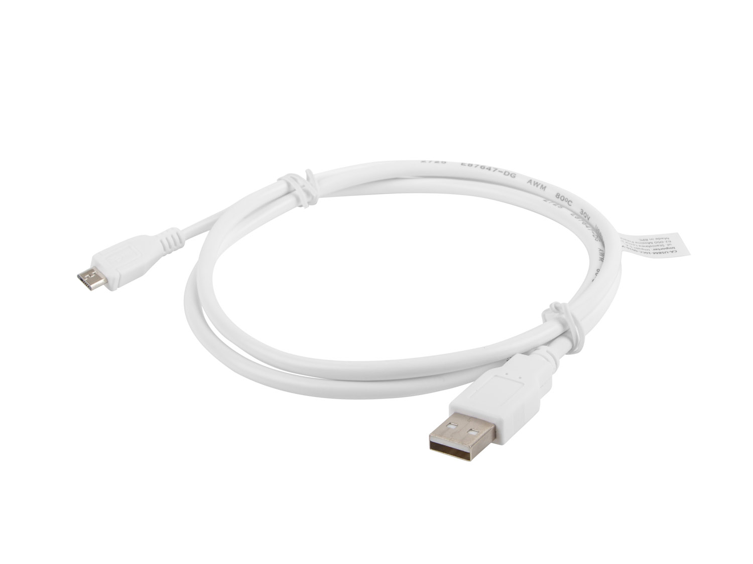Obrázek LANBERG Kabel USB 2.0 AM/Micro, 1m, bílý