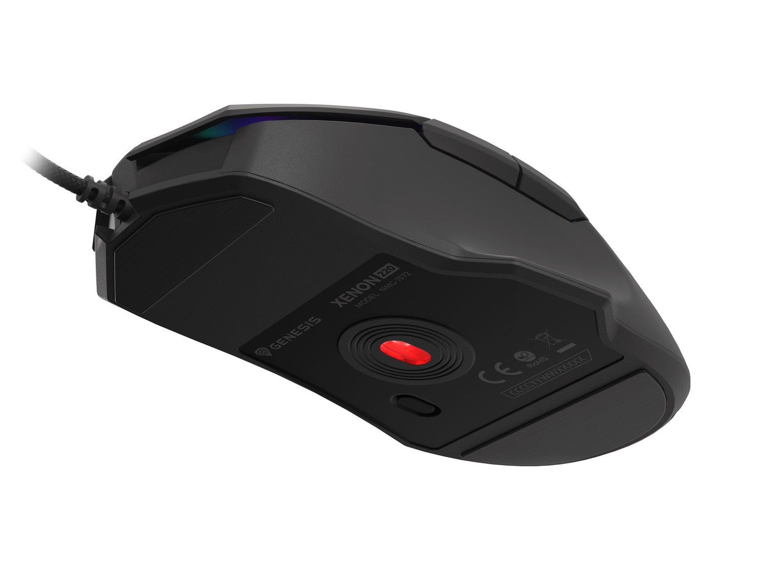 Obrázek Genesis herní optická myš XENON 220 G2/RGB/12800 DPI/Herní/Optická/Pro praváky/Drátová USB/Černá