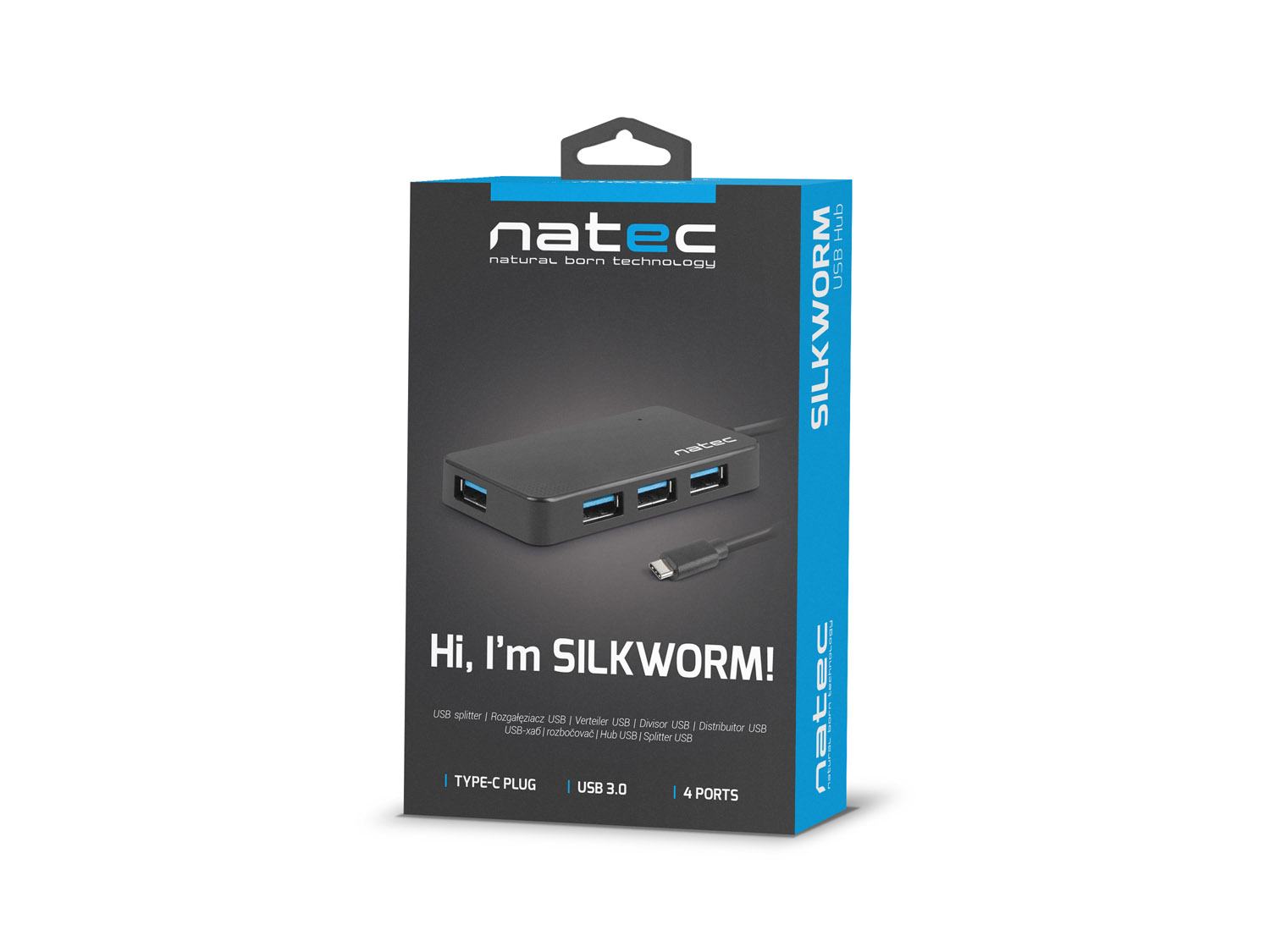 Obrázek Natec Silkworm USB-C rozbočovač 4x USB 3.0 HUB